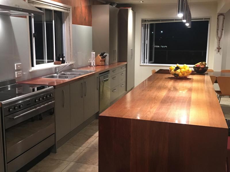 Upstairs open plan living - kitchen with modern appliances 