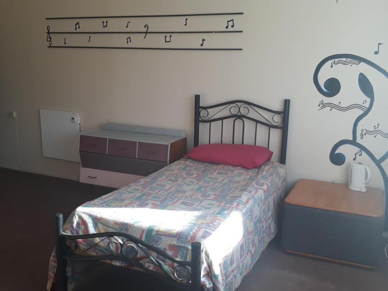 Sunny, large room, rural setting. Separate toilet and shower